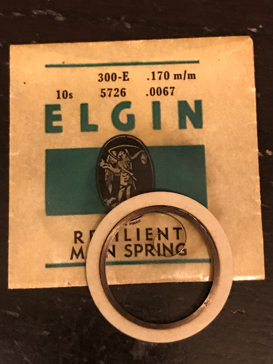 Elgin Factory Mainspring for 10s No. 5726 - Steel