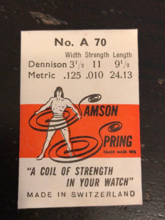 Samson Mainspring No. A70 for Record 9¾ ligne caliber 160 to 172 - Steel