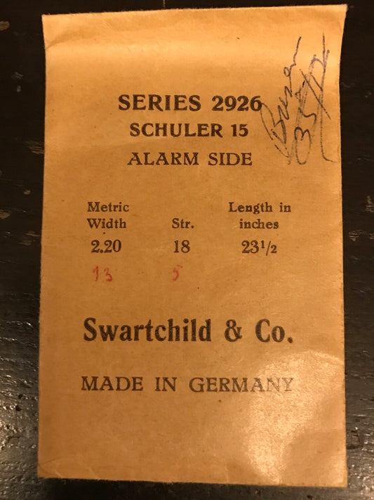 Swartchild ALARM Mainspring for Schuler 15 Alarm Clock