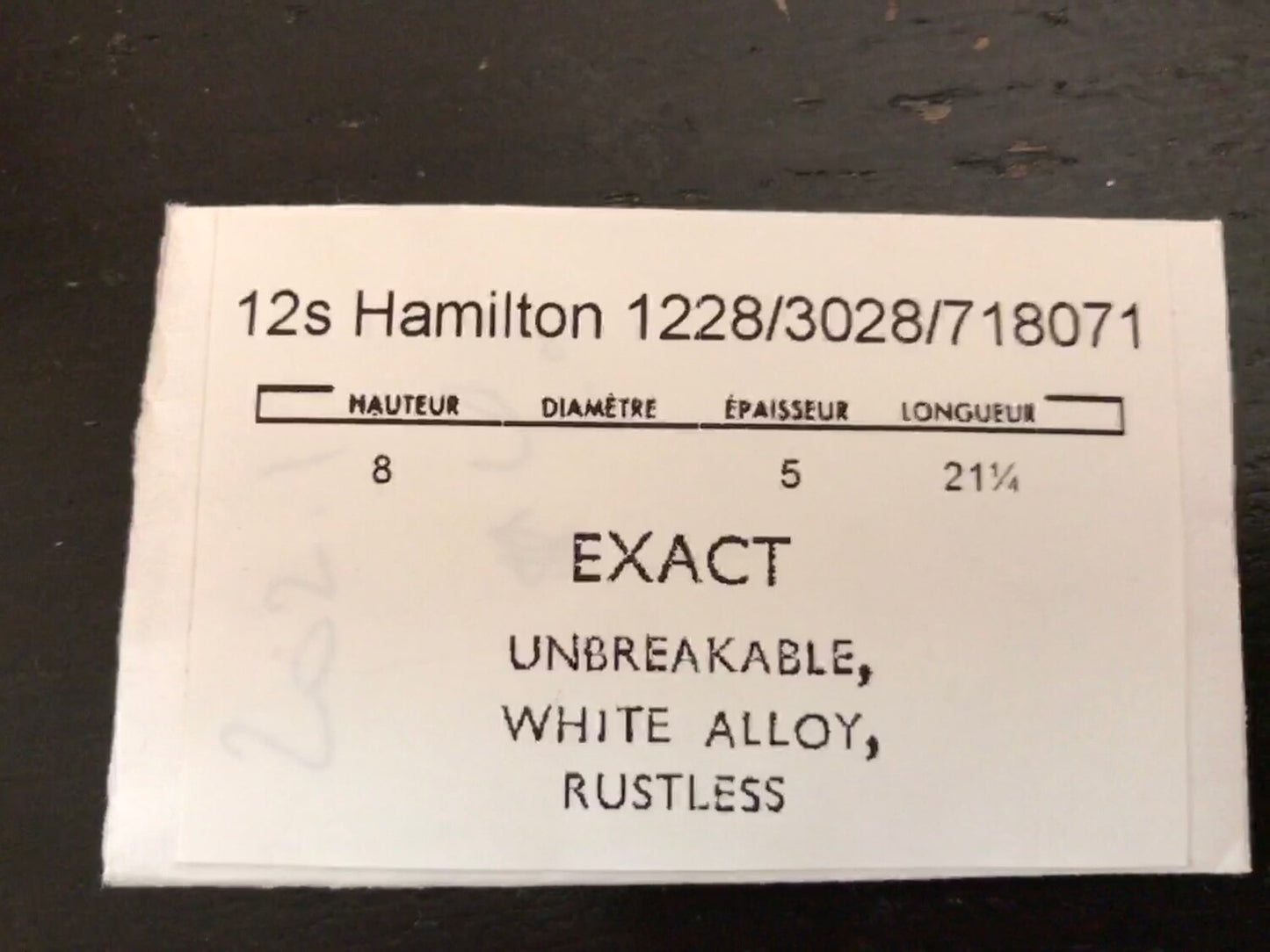 Hamilton 12s Mainspring #1228 / 3028 / 718071 (EXACT) - Alloy