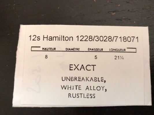 Hamilton 12s Mainspring #1228 / 3028 / 718071 (EXACT) - Alloy