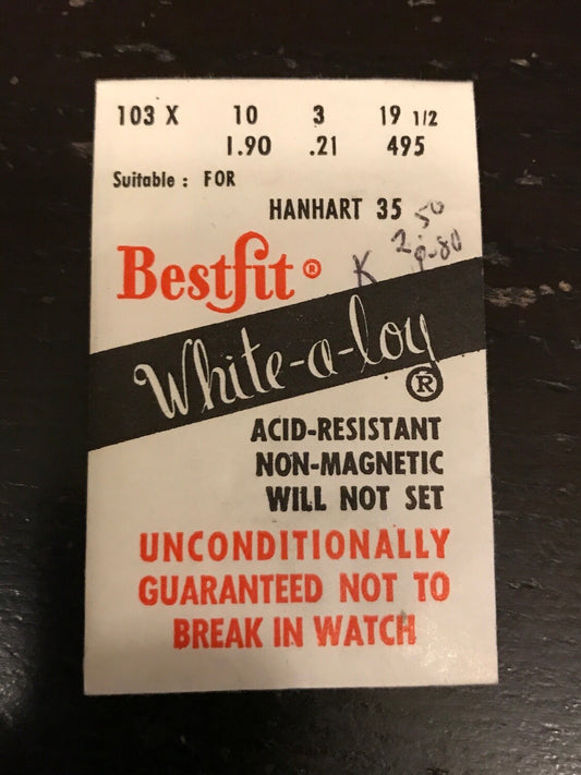 BESTFIT Mainspring 103X for Hanhart caliber 35 Timer - Alloy