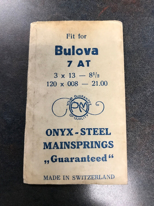 PM Mainspring for Bulova caliber 7AT - ONYX Steel