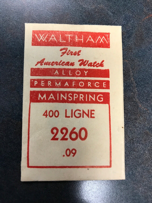 Waltham Factory Mainspring for 8½ ligne Watches No. 2260 - Alloy