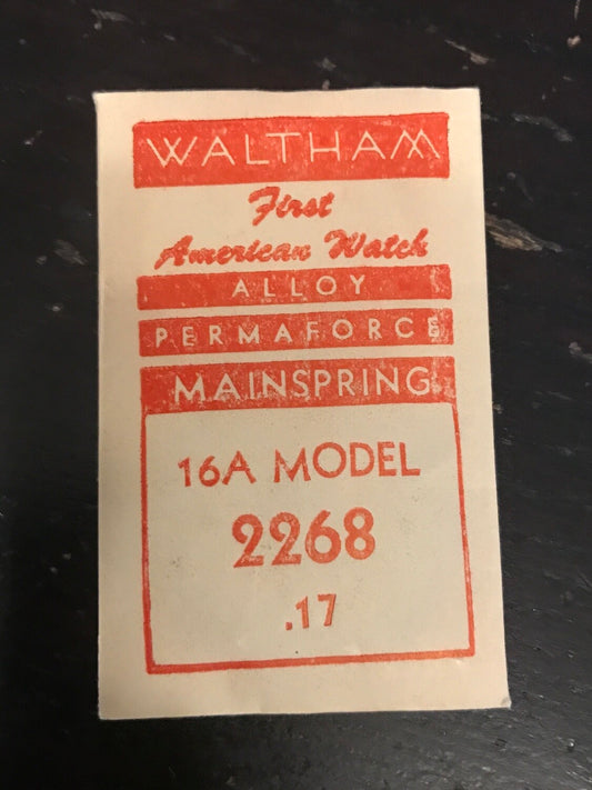 Waltham Factory Mainspring for 16s 1945 Model No. 2268 / 2247 - Alloy