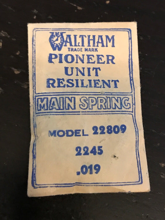 Waltham Factory Mainspring for 22s 8 Day No. 2245 - Steel