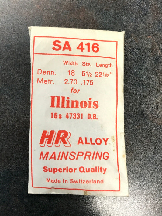 HR Mainspring SA416 for Illinois 16s #47331 - Alloy