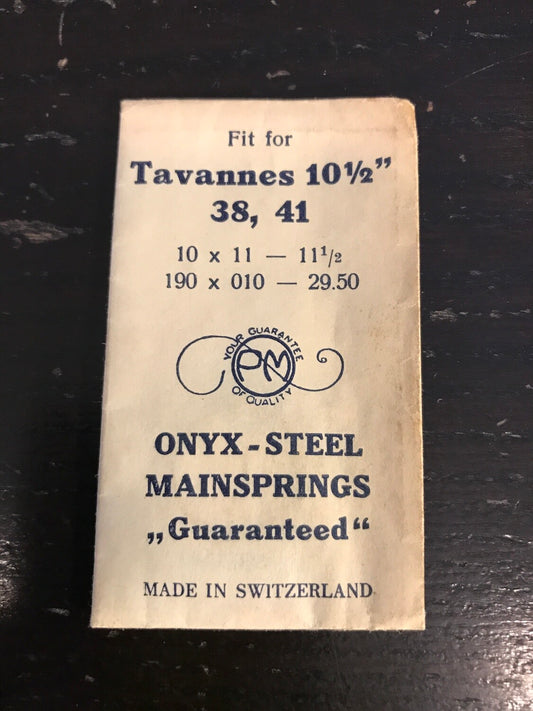 PM Mainspring for Tavannes caliber 38, 41 - ONYX Steel