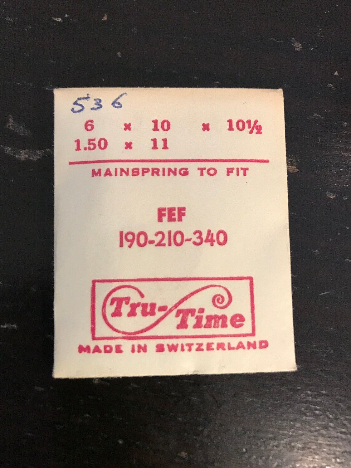 Tru-Time Mainspring for FEF caliber 190, 210, 340 - Steel