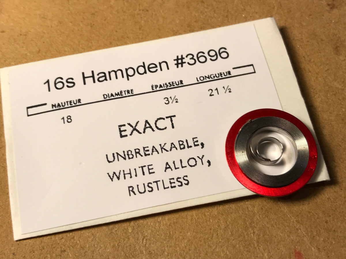 Hampden 16s Mainspring #3696 (EXACT) - Alloy