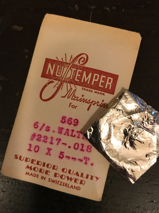 NuTemper Mainspring #569 for Waltham 6s Factory No. 2217 - Steel