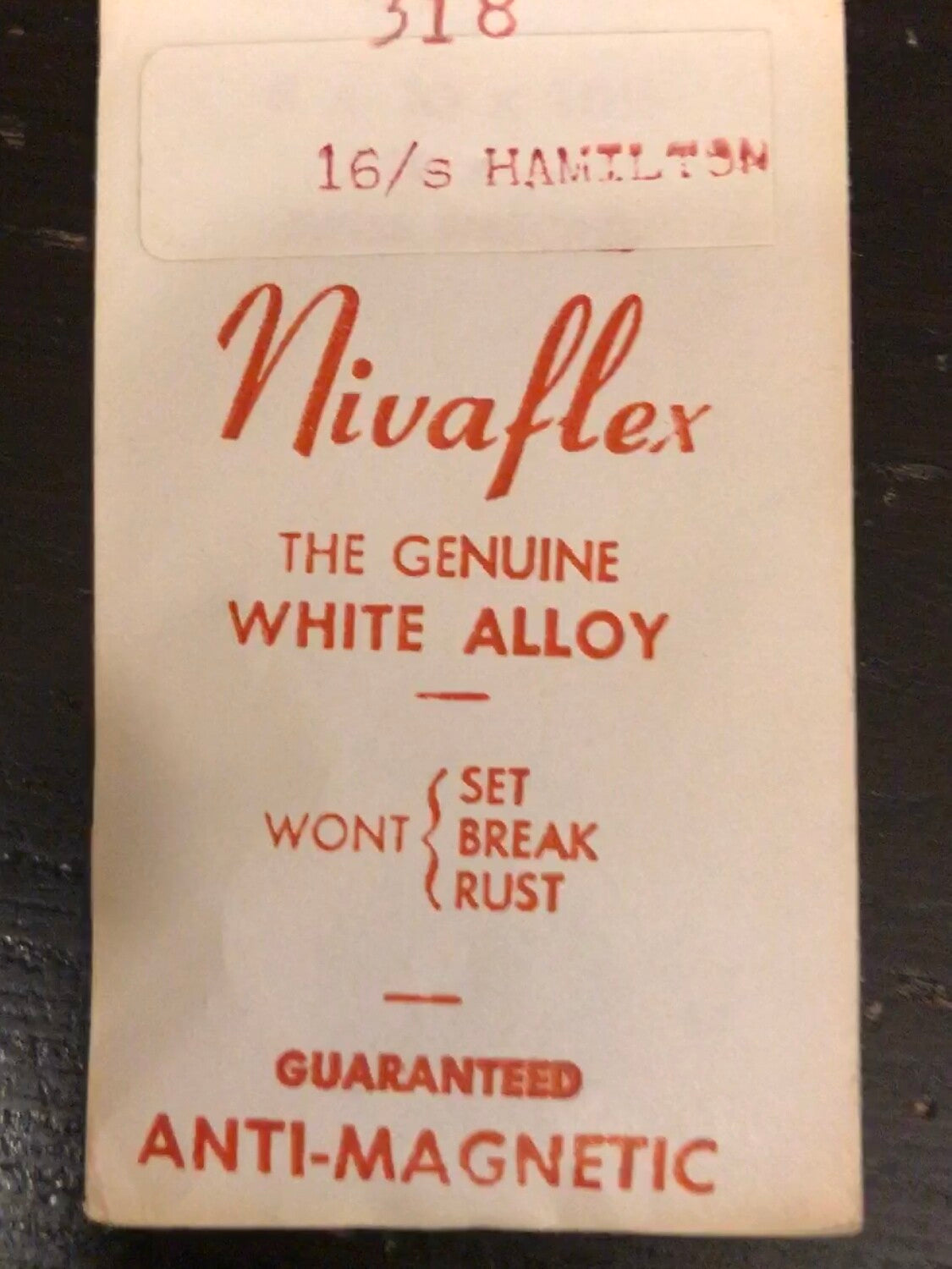 Nivaflex Mainspring for 16s Hamilton #318 / 718043 - Alloy