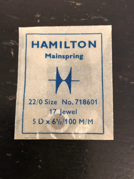Hamilton Factory Mainspring No. 718601 for 22/0s - Steel