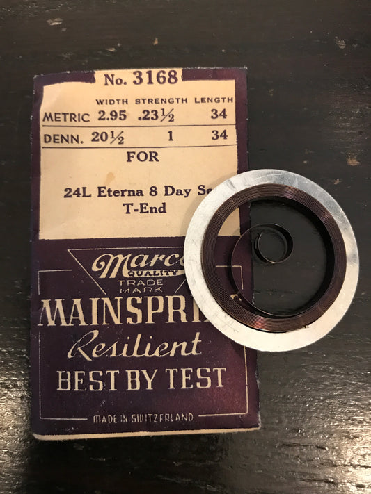 Marco Mainspring #3168 for Eterna 24L 8 Day Military Watch - Steel
