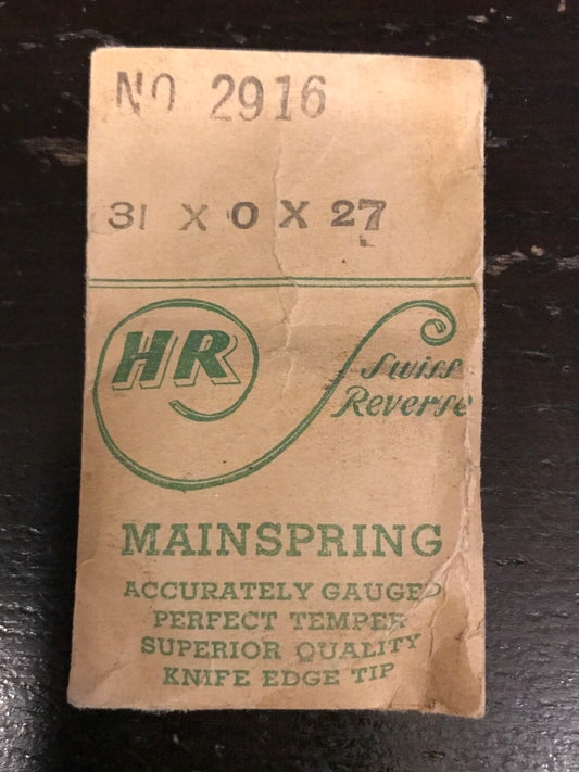 HR No. 2916 Mainspring for Phinney Walker Clock
