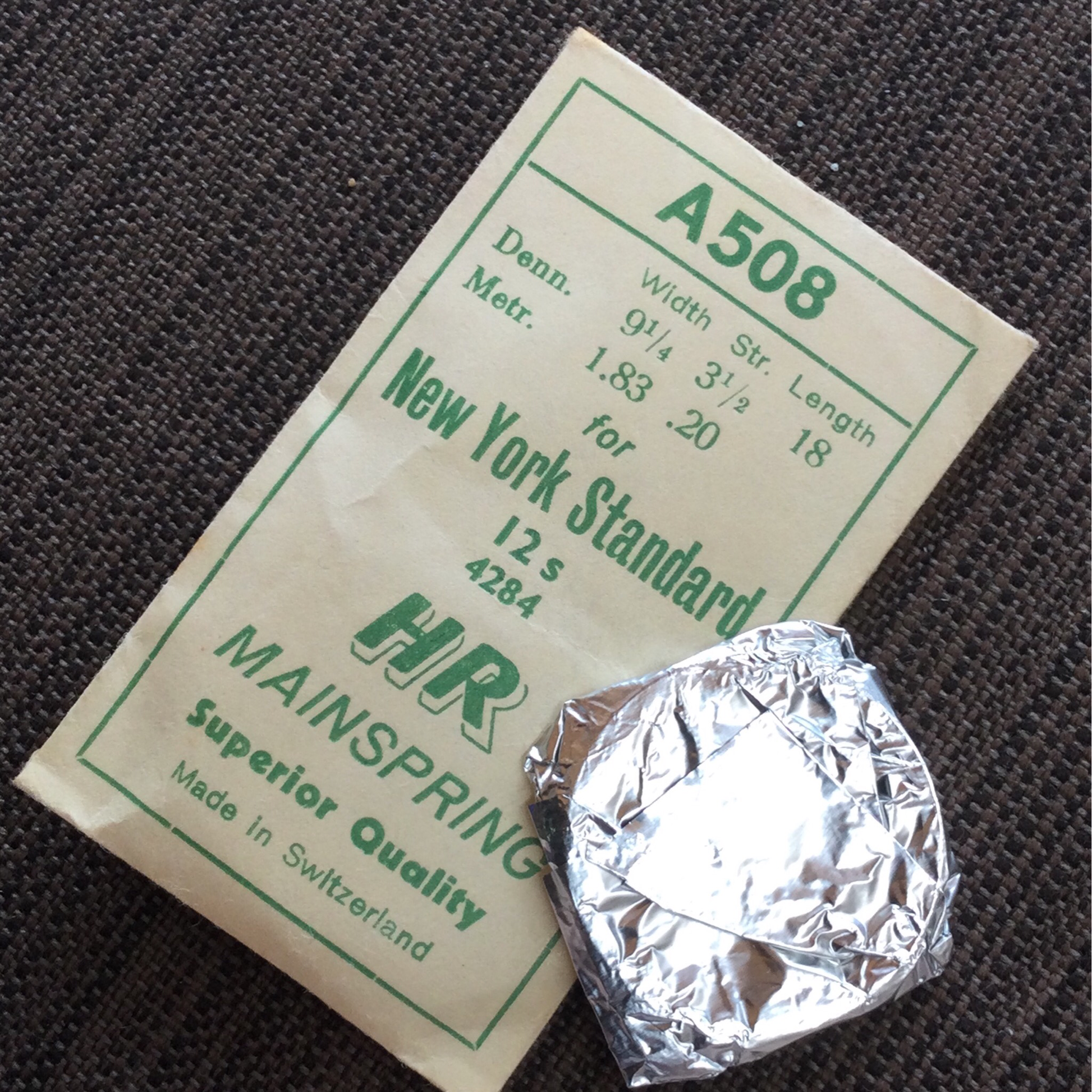 HR Mainspring A508 for 12s NY Standard #4284 - Steel – Vintage Time Parts