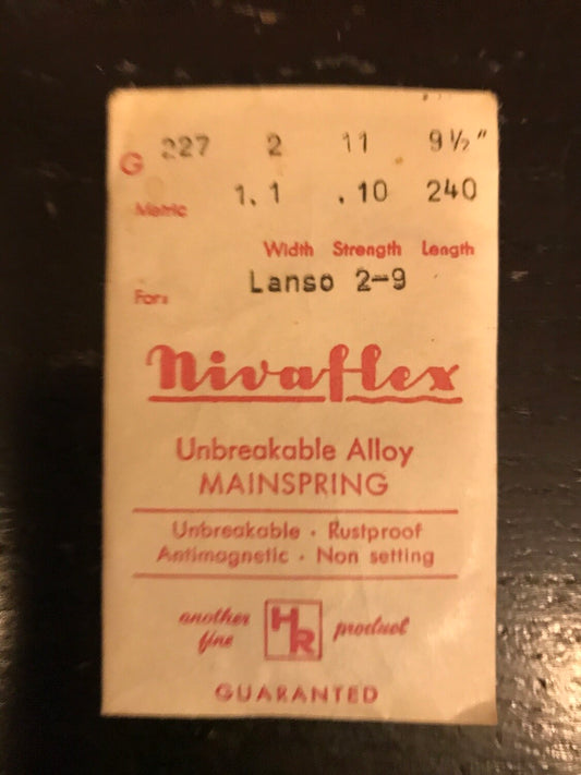 Nivaflex Unbreakable Mainspring for Lanso caliber 2-9 - Alloy