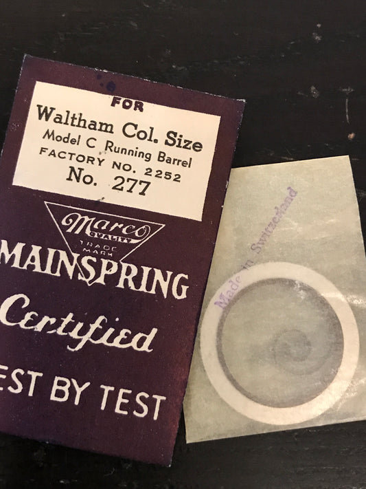 Marco Mainspring #277 for Waltham Colonial Series Model C RB #2252 - Steel
