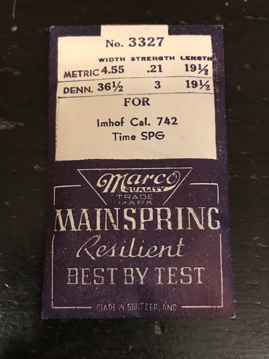 Marco TIME Mainspring #3327 for Imhof caliber 742 Travel Clock - Steel