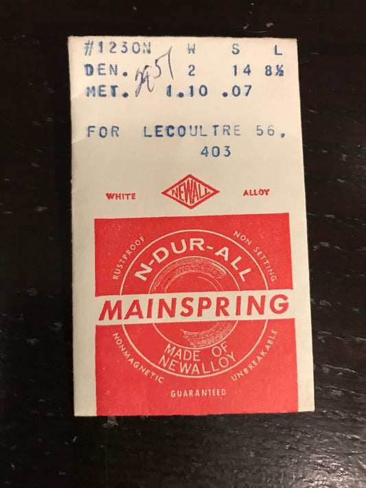 NEWALL Mainspring #1230N for LeCoultre 56, 403 - Alloy