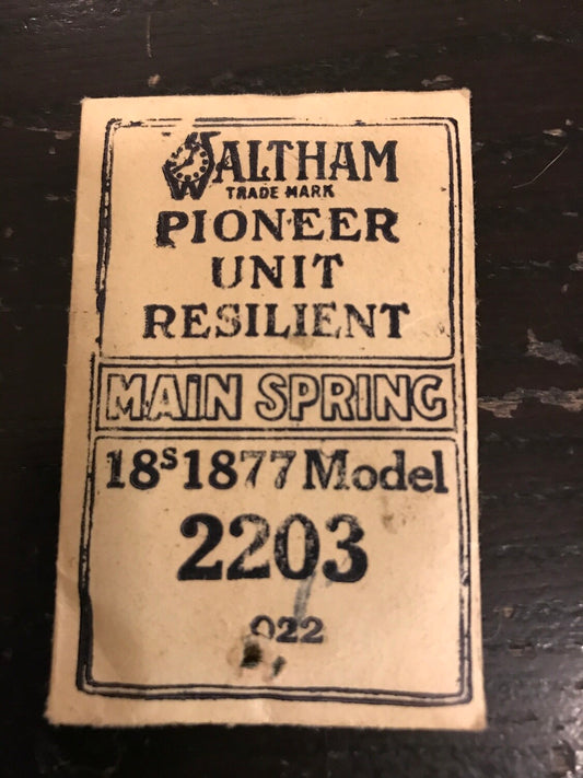 Waltham Factory Mainspring for 18s Model 1877 No. 2203 - Steel