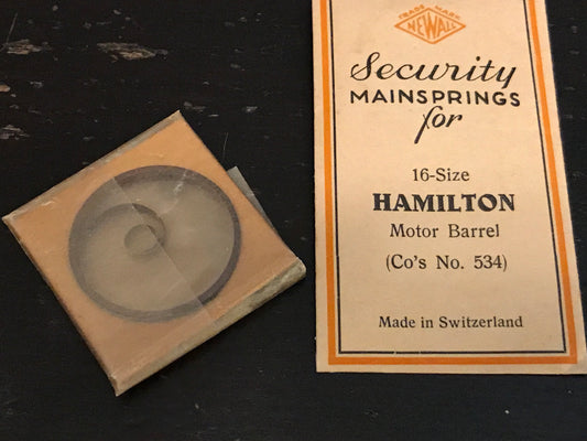 Newall Security Mainspring #613 for Hamilton 16s Factory No. 534 - Steel