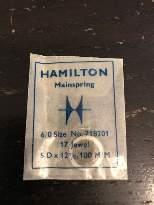 Hamilton Factory Mainspring for 6/0s 17j Hamilton No. 718201