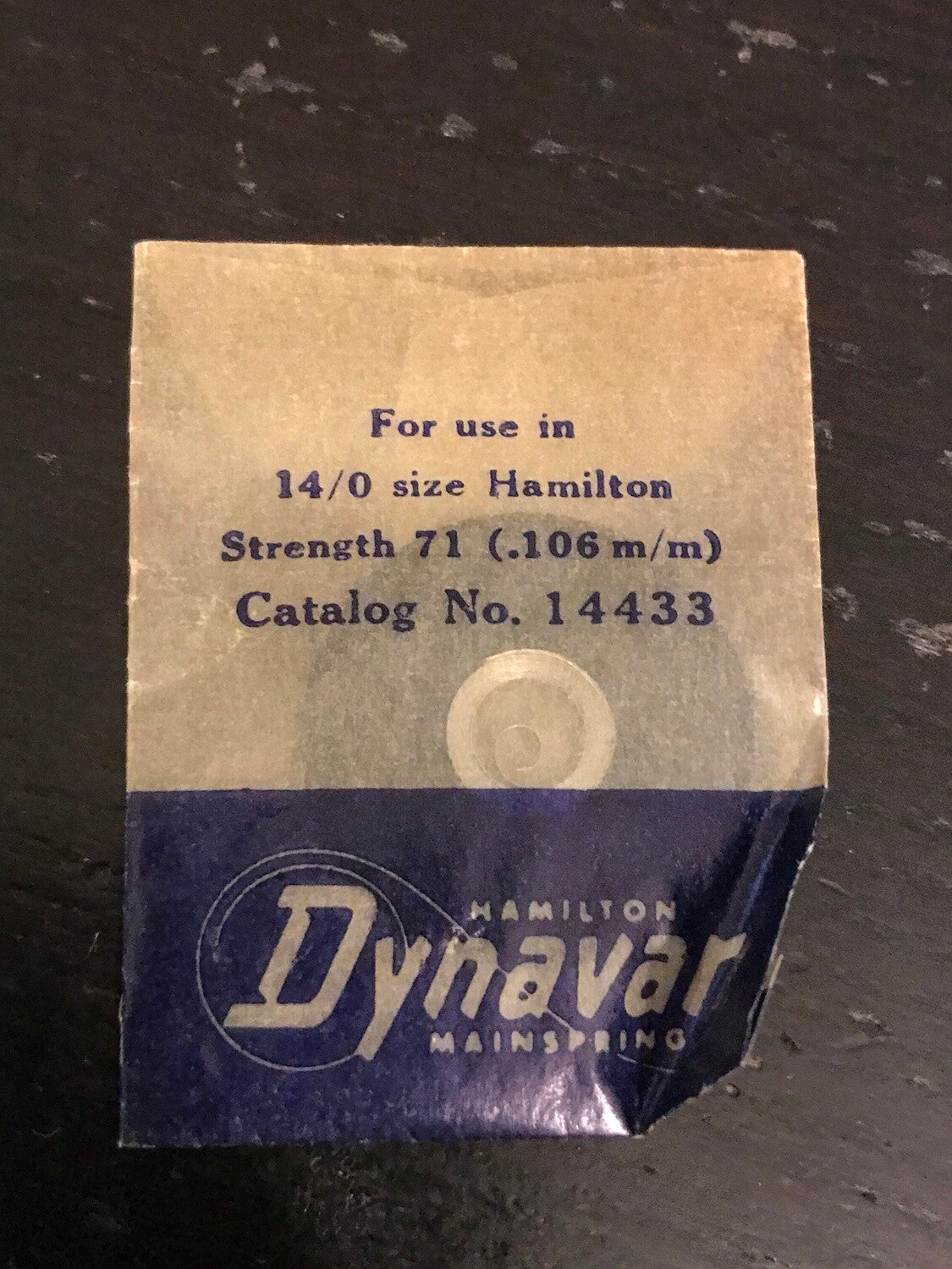 Hamilton Dynavar 14/0s Factory Mainspring #14433 - Alloy