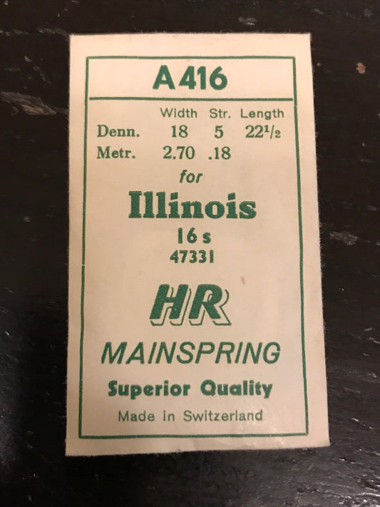 HR Mainspring A416 for Illinois 16s #47331 - Steel