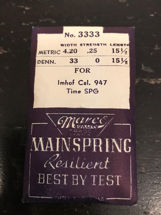 Marco TIME Mainspring #3333 for Imhof caliber 947 Travel Clock - Steel