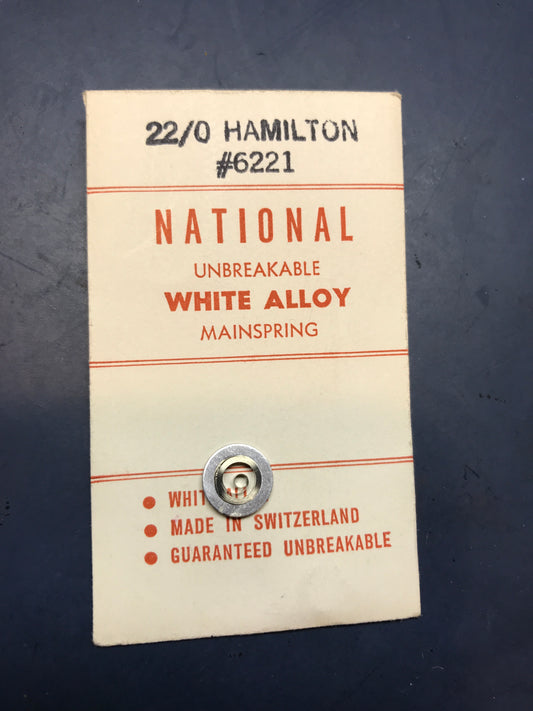 National Unbreakable Mainspring for Hamilton 22/0s #6221 / 718601 - Alloy