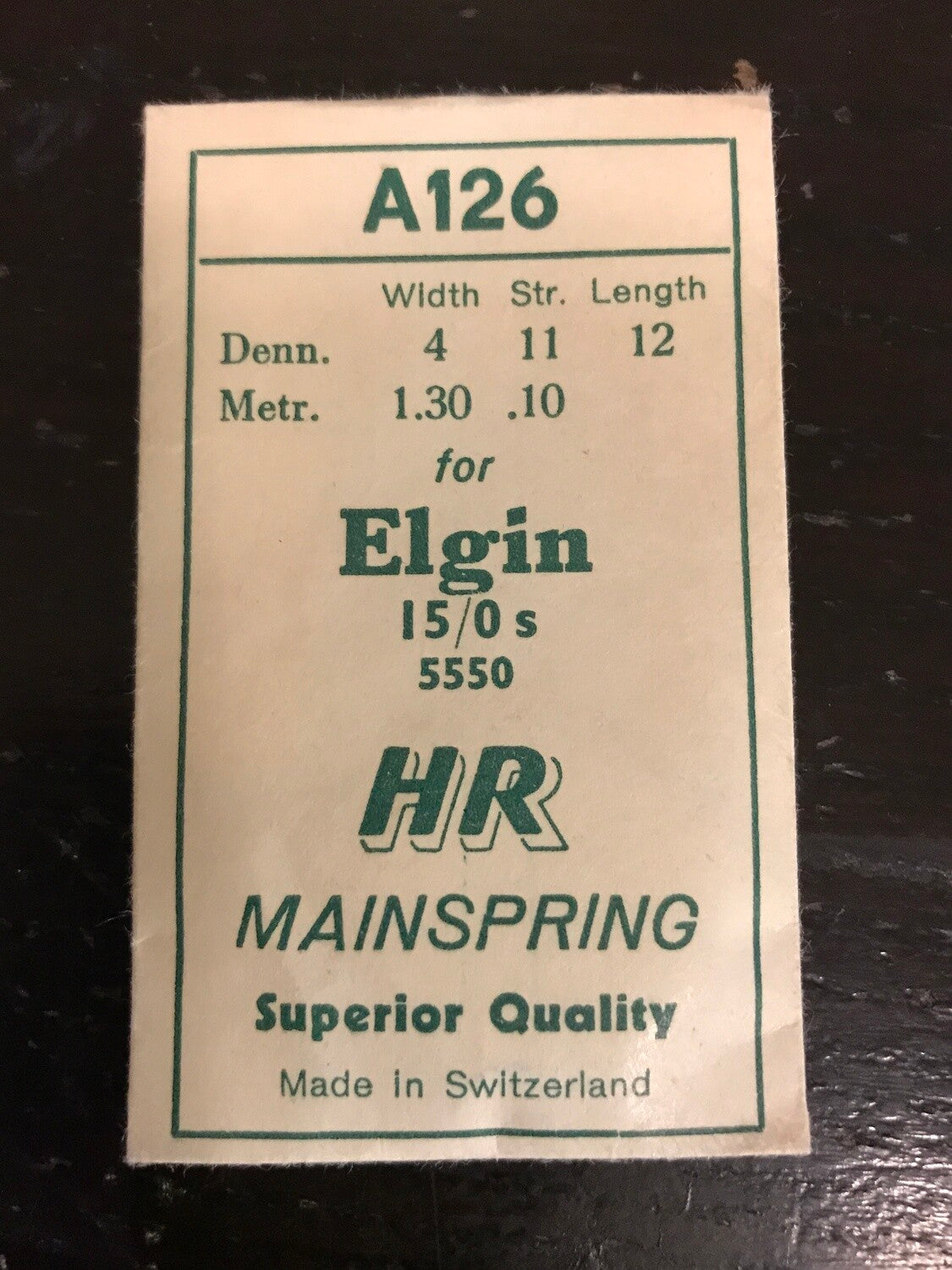 HR Mainspring A126 - Elgin 15/0s #5550 / 6003 - Steel