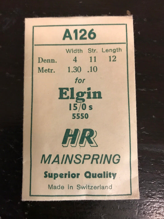 HR Mainspring A126 - Elgin 15/0s #5550 / 6003 - Steel