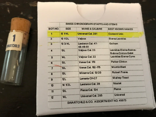 Swartchild Staff and Stem set for 12¼ Ligne Universal Caliber 281 Chronograph