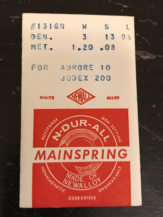 NEWALL Mainspring #1316N for Aurore caliber 10 & Judex Caliber 200 - Alloy