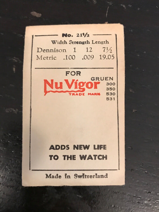 NuVigor Mainspring No. 21½ for Gruen 300, 350, 530, 531 - Steel