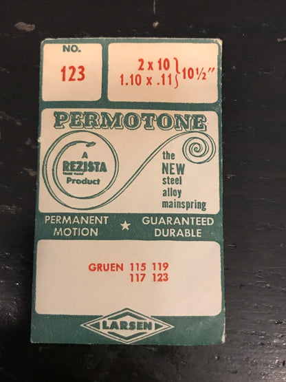 Permotone Unbreakable Mainspring #123 for Gruen 115, 117, 119, 123 - Alloy