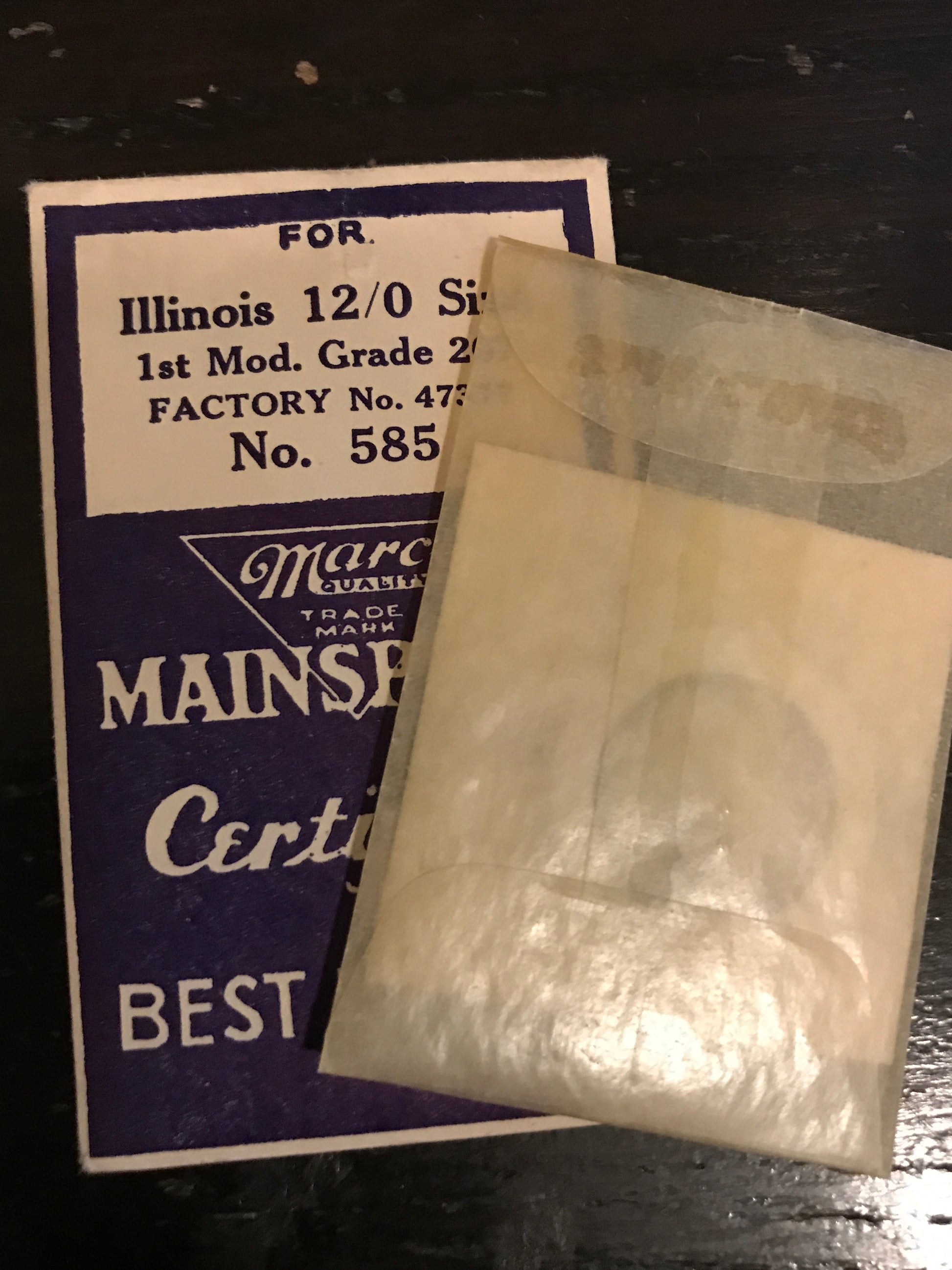 Marco Mainspring #585 for Illinois 12/0s Factory No. 47377 - Steel