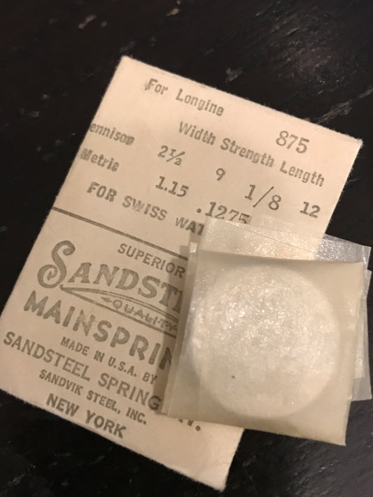 Sandsteel Mainspring #875 for Longines caliber 1/8 - Steel