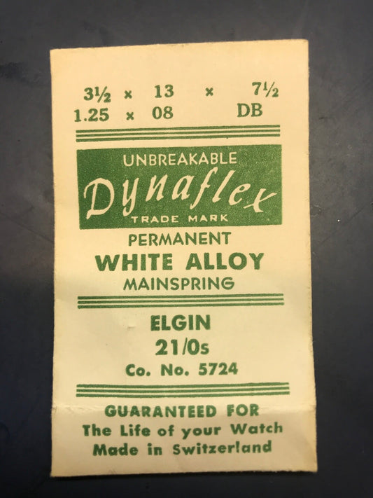 Dynaflex Mainspring for Elgin 21/0s Factory No. 5724 / 6005 - Alloy
