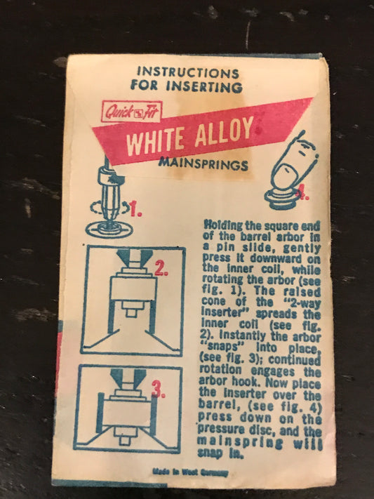 HR Quick Fit Mainspring No. K429B for Font 61, 120, 123, Benrus AB & AS 1240 - Alloy