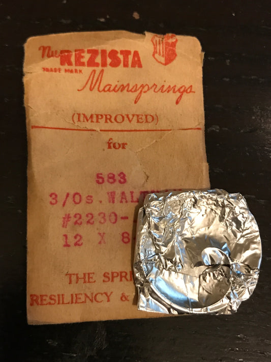 NuREZISTA Mainspring #583 for Waltham 0s & 3/0s Factory No. 2230 - Steel