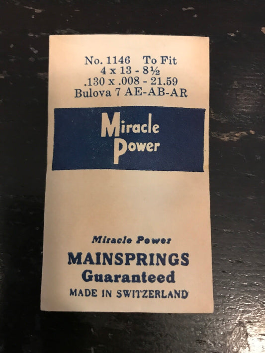 Miracle Power Mainspring for Bulova 7AE, 7AB, 7AR - Steel