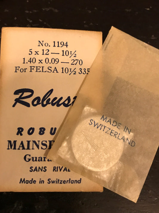 Robusta Mainspring No. 1194 for Felsa caliber 335 - Steel