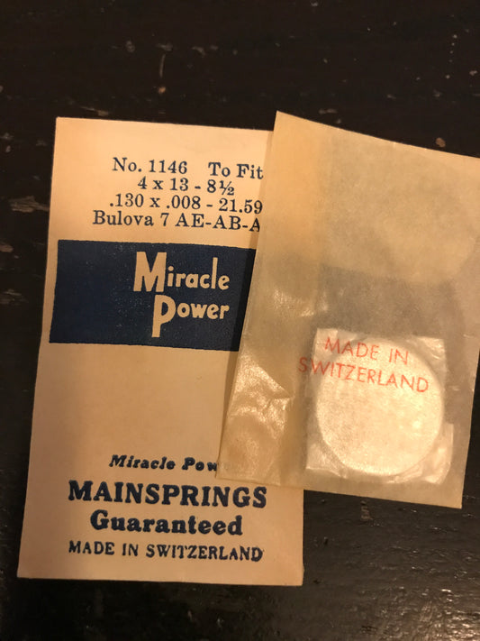 Miracle Power Mainspring for Bulova 7AE, 7AB, 7AR - Steel