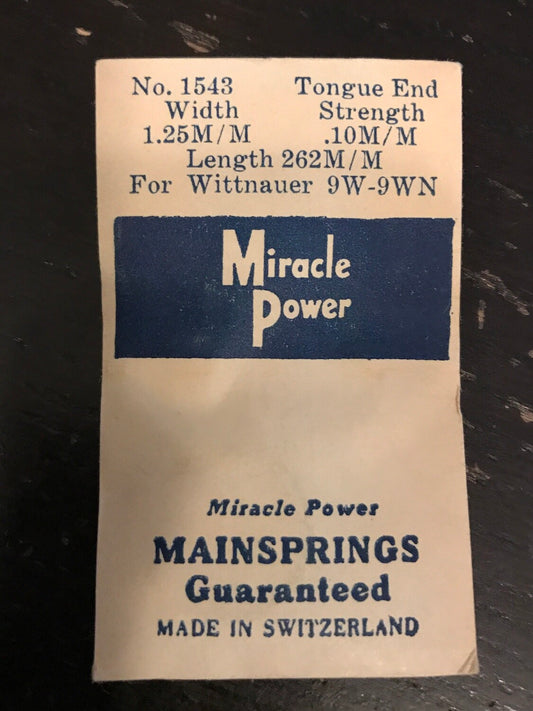 Miracle Power Mainspring for Wittnauer caliber 9W - 9WN - Steel