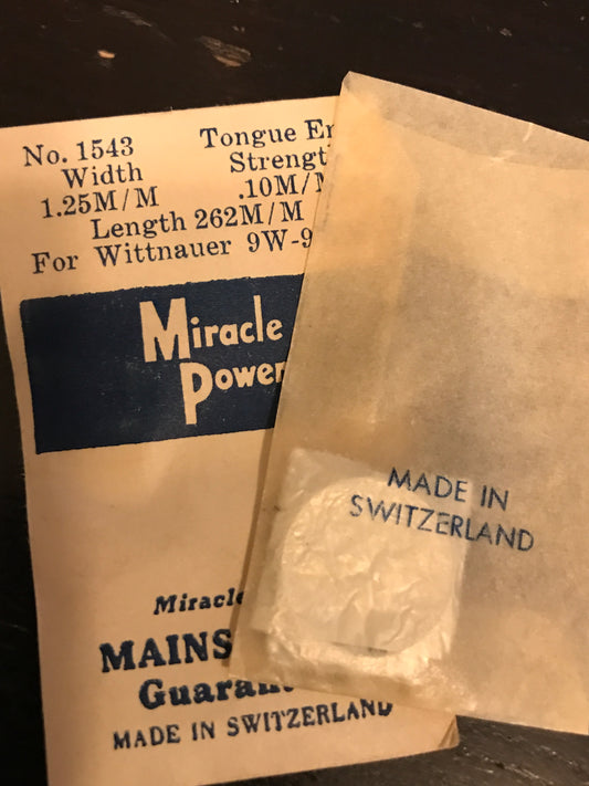 Miracle Power Mainspring for Wittnauer caliber 9W - 9WN - Steel