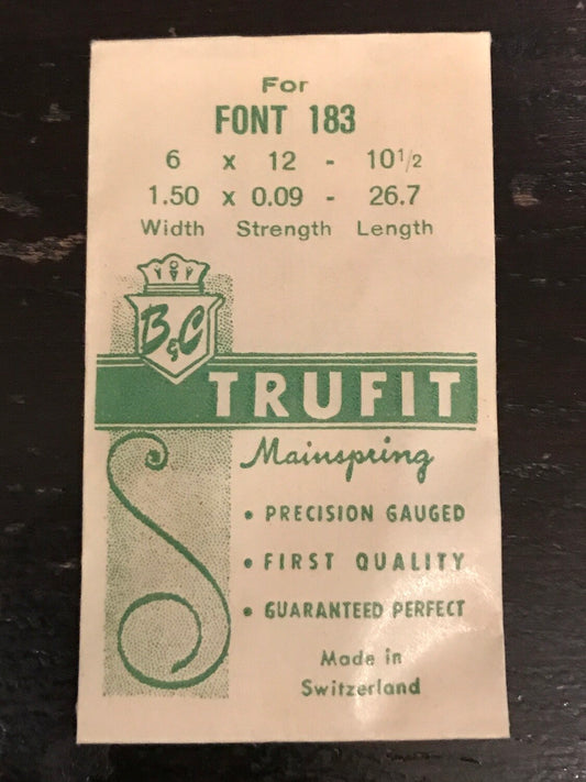 Trufit Mainspring for FONT caliber 183 - Steel