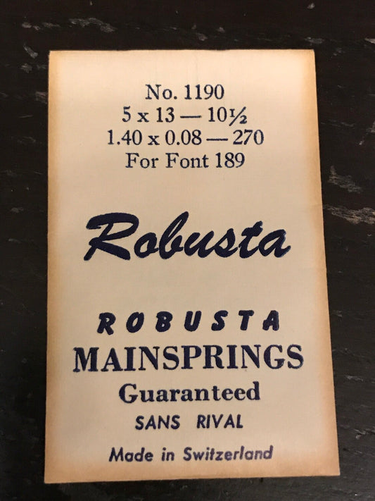Robusta Mainspring No. 1190 for FONT caliber 189 - Steel