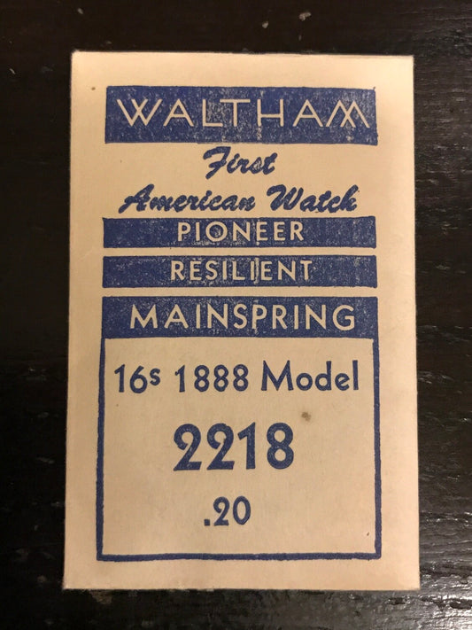 Waltham Factory Mainspring - Waltham 2218 (Hole) for 16s Model 1888 - Steel